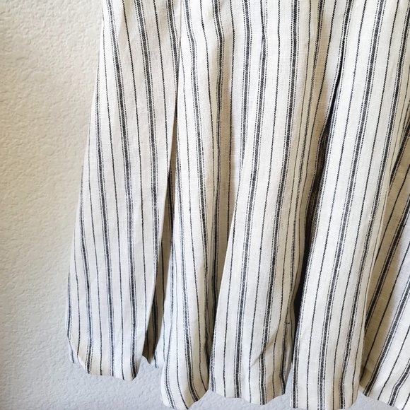 Unworn Reformation Arella Linen Mini Shirt Dress in Elsie Stripe Stripe - Picture 8 of 12
